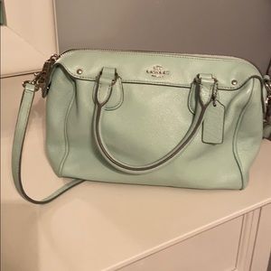 Mint green Coach purse